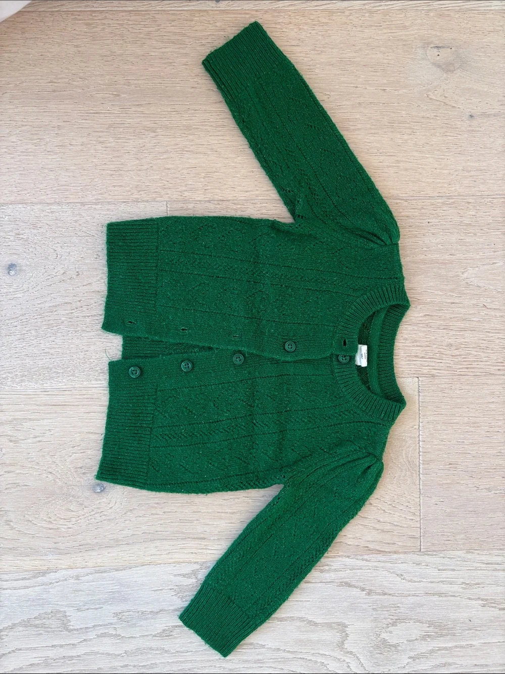 GAP Green Cable Knit Baby Cardigan